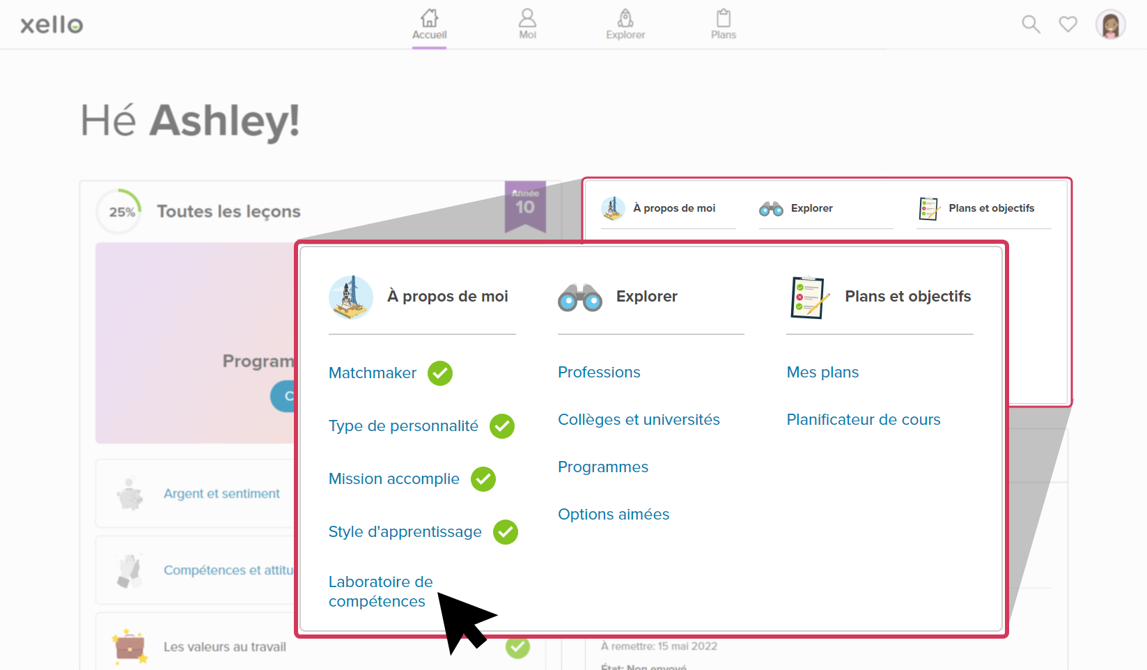 Access Matchmaker from the student dashboard